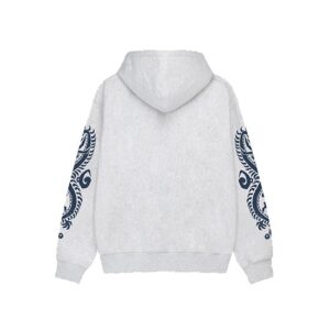 Stussy Logo Marque Capuche Zippé Dragons Gris Pull