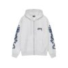 Stussy Logo Marque Capuche Zippé Dragons Gris Pull