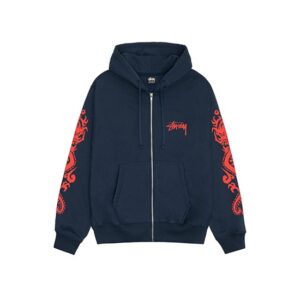 Stussy Logo Marque Capuche Dragons Marine Pull