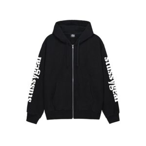 Stussy logo Marque Capuche Zippé Gear Noir Pull