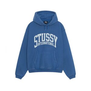 Stussy logo Marque Capuche International Bleu Pull