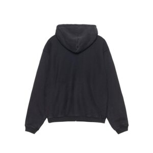 Stussy logo Marque Capuche Zippé Outline Noir Pull