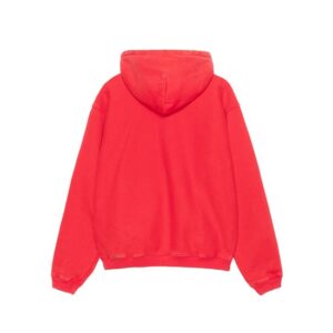 Stussy logo Marque Capuche Zippé Outline Rouge Pull