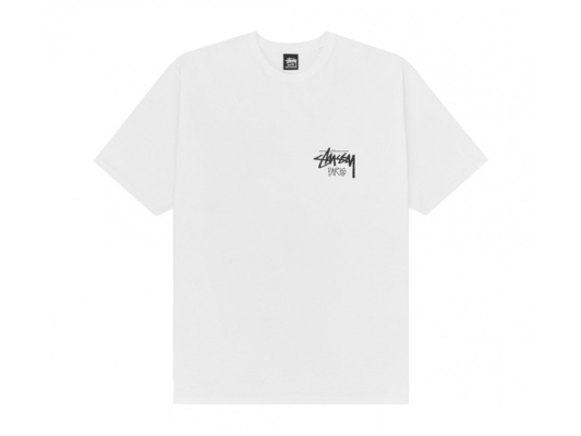 Stussy Logo Marque Paris T Shirt Blanc