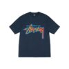Stussy Logo Half Marque Thermique Marine T-Shirt