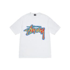 Stussy logo Half Marque Thermique Blanc T Shirt