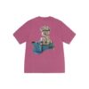 Stussy Logo Half Marque Tuff Stuff Rose T Shirt