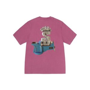 Stussy Logo Half Marque Tuff Stuff Rose T Shirt